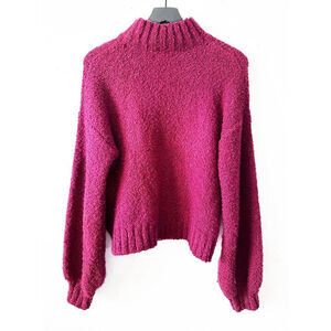 Lovers + Friends Burgundy Bouclé Mock Neck Sweater Size M